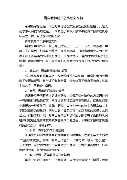 青年教师成长总结范文5篇