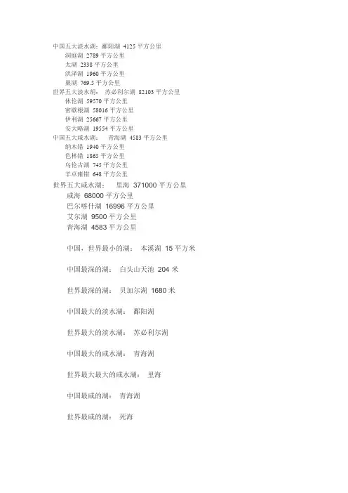 中国湖泊
