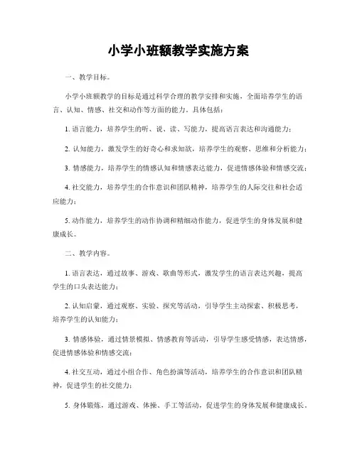 小学小班额教学实施方案