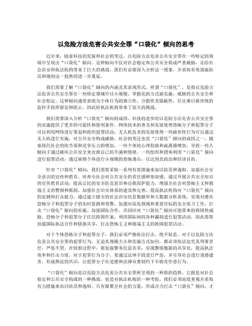 以危险方法危害公共安全罪“口袋化”倾向的思考