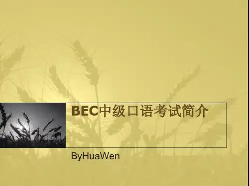 BEC中级口语考试简介[优质ppt]