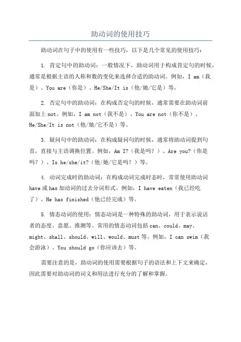 助动词的使用技巧