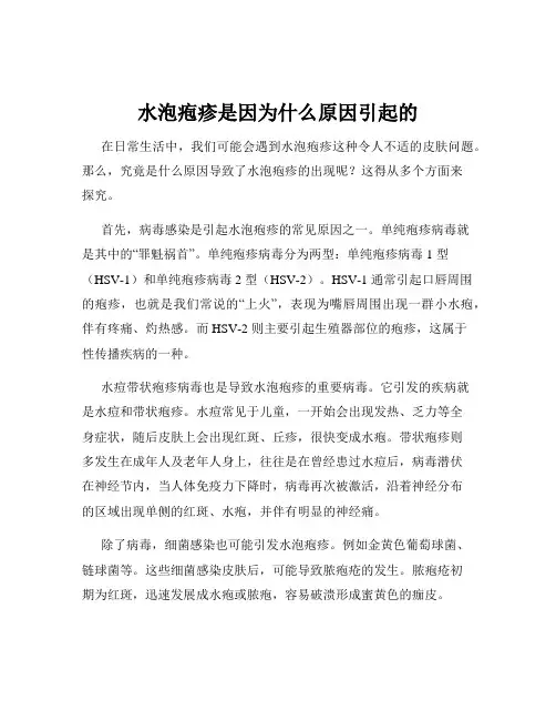 水泡疱疹是因为什么原因引起的