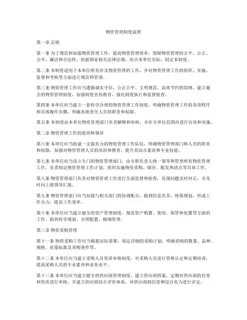 物资管理制度流程
