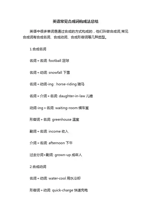 英语常见合成词构成法总结