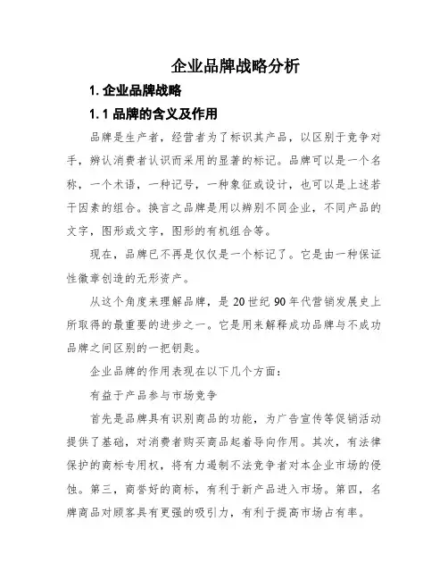 企业品牌战略分析