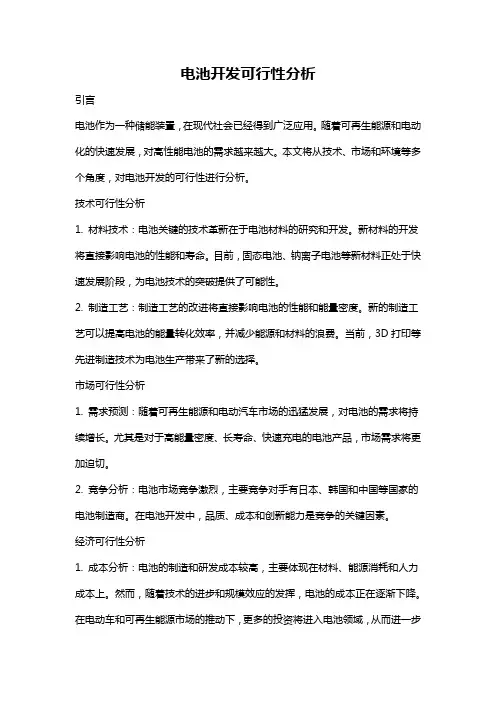 电池开发可行性分析