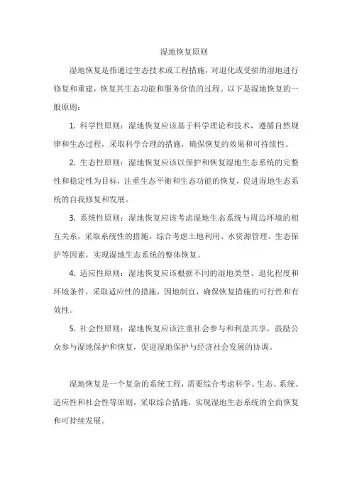 湿地恢复原则