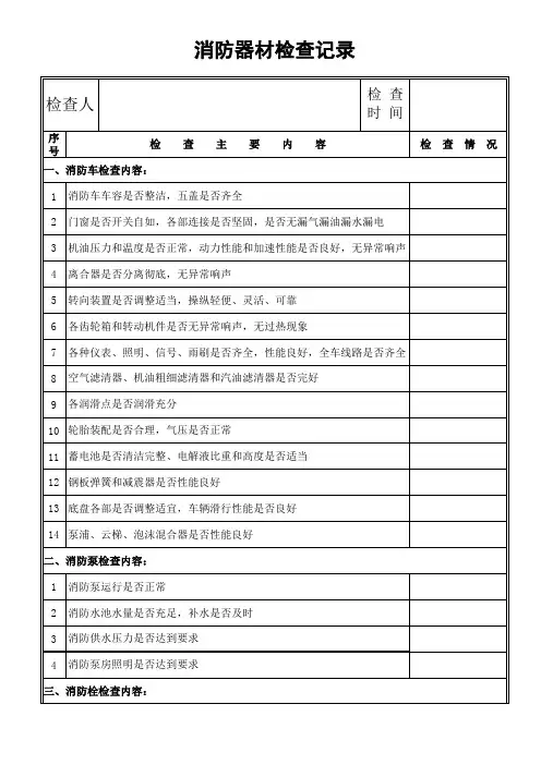 消防器材检查记录