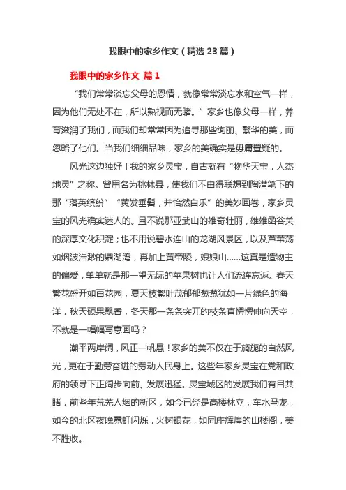 我眼中的家乡作文(精选23篇)