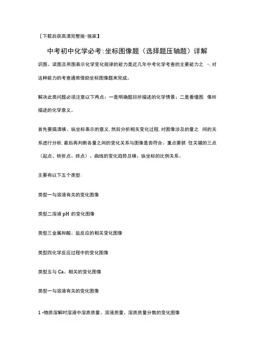 [荐]中考初中化学必考：坐标图像题(选择题压轴题)详解.docx