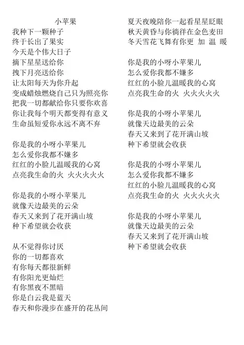 《小苹果》歌词