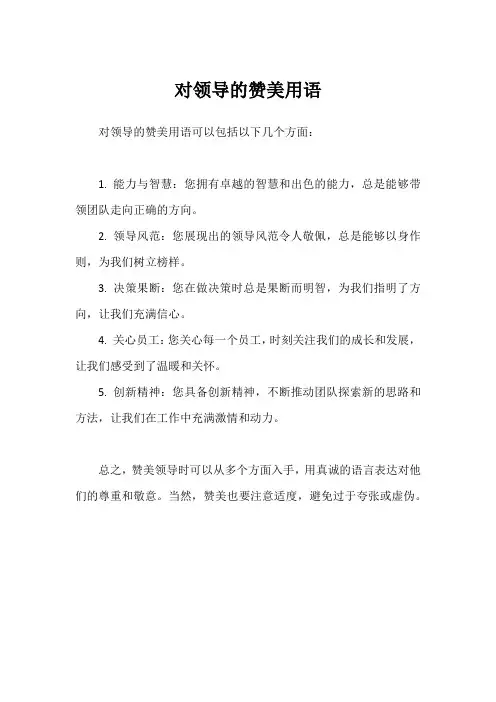 对领导的赞美用语