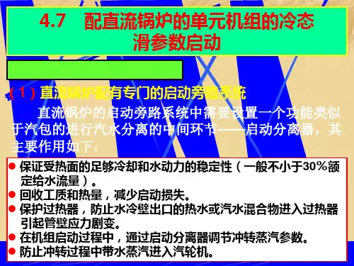 配直流锅炉的单元机组的冷态启动