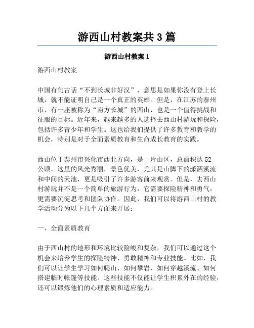 游西山村教案共3篇