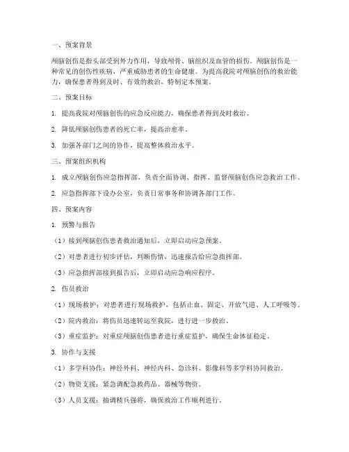 颅脑创伤应急预案