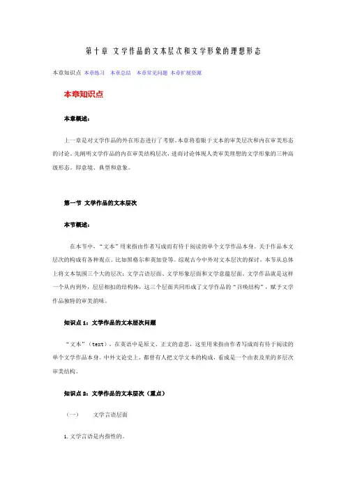 《文学理论教程》第十章
