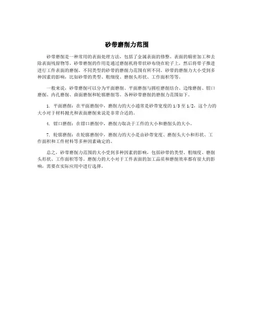砂带磨削力范围