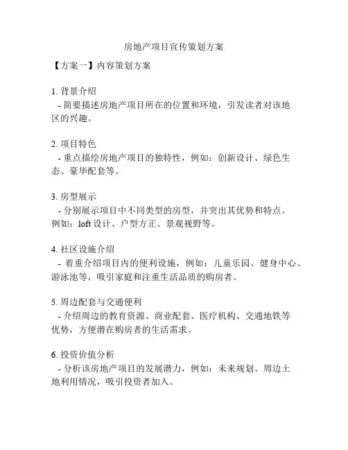 房地产项目宣传策划方案