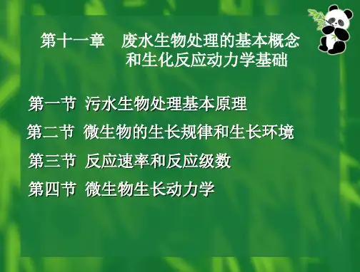 第十一章-污水生物处理的基本概念生化反应动力学基础