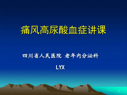 痛风高尿酸血症讲课参考PPT