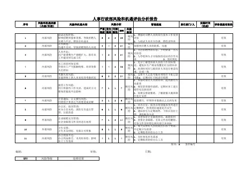 风险和机遇评估分析报告——人事行政部