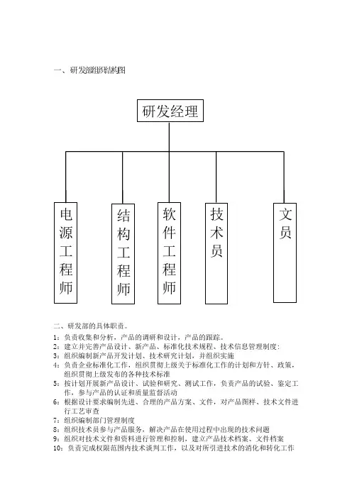 研发部工作职责