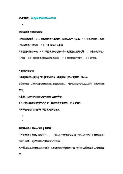 考点名称：平面镜成像的相关作图
