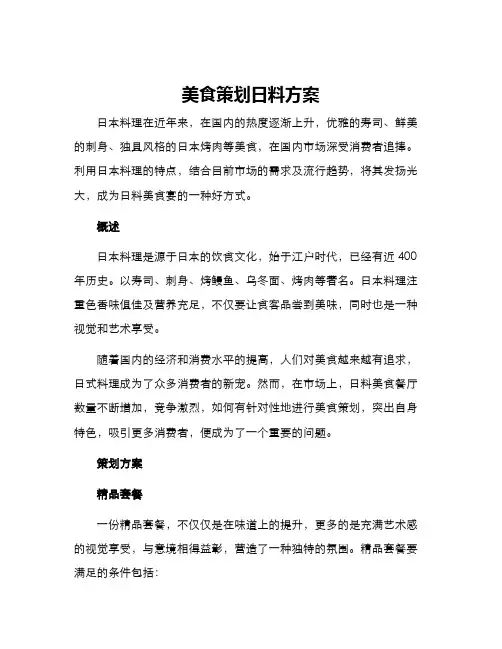 美食策划日料方案