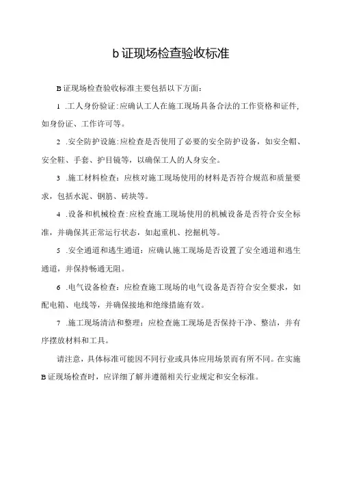 b证现场检查验收标准