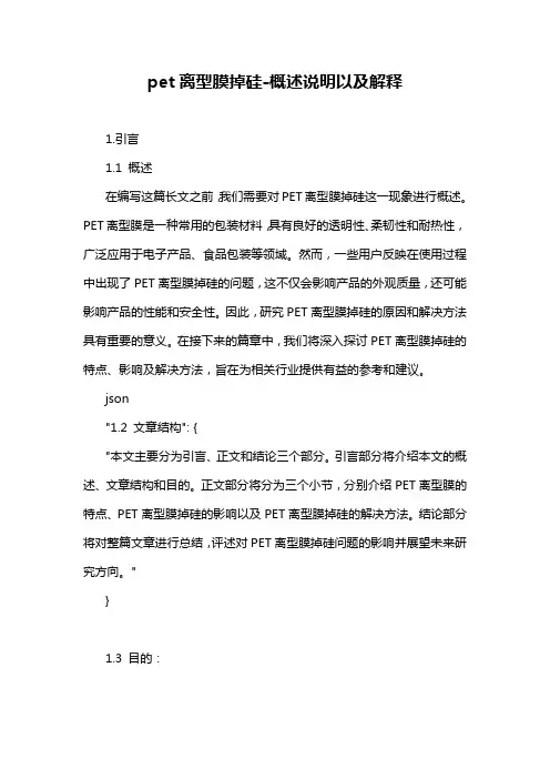 pet离型膜掉硅-概述说明以及解释