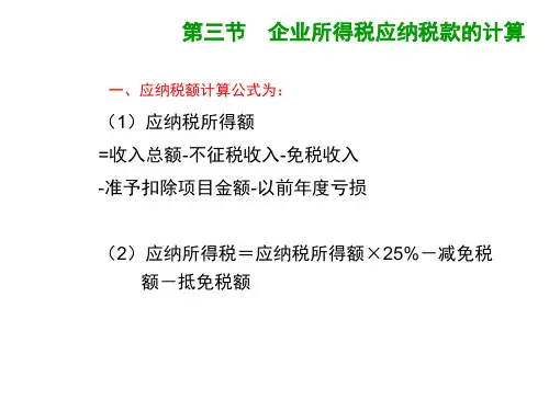 企业所得税应纳税额的计算