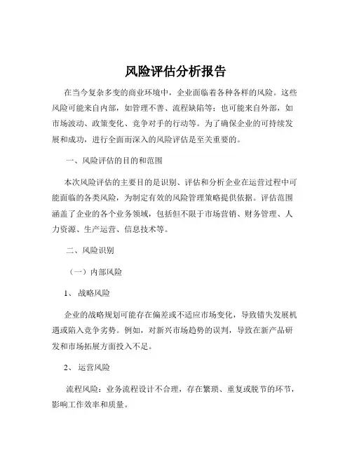 风险评估分析报告