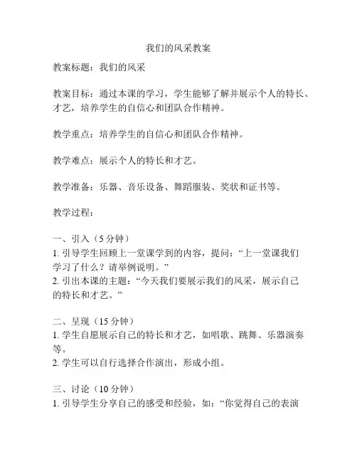 我们的风采教案