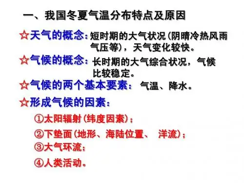 区域地理  第三章中国气候