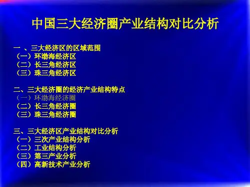 中国三大经济圈产业结构对比分析