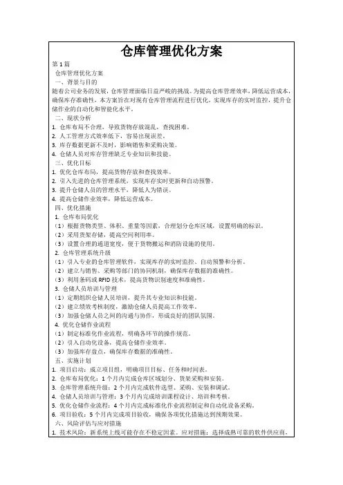 仓库管理优化方案
