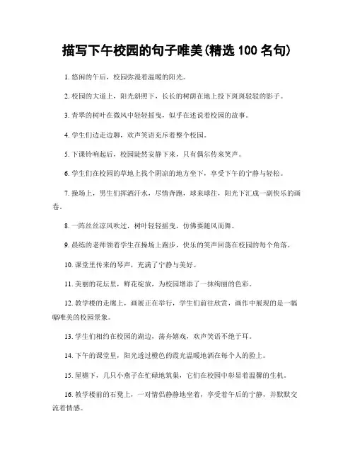描写下午校园的句子唯美(精选100句)