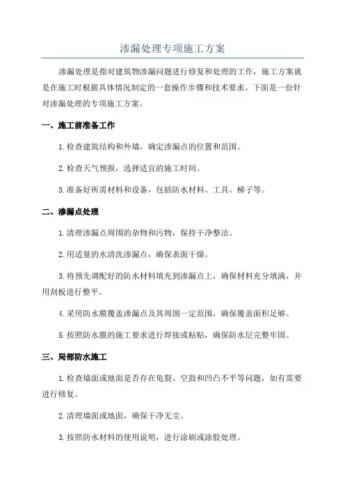 渗漏处理专项施工方案