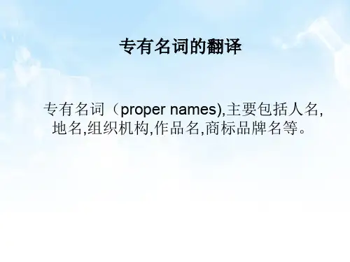 专有名词的翻译