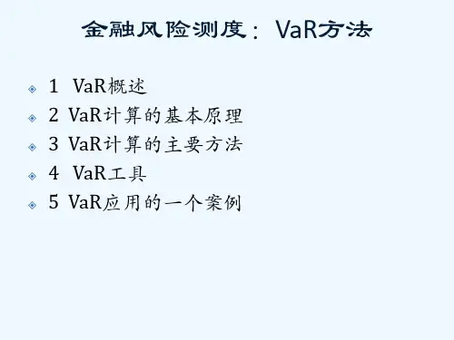金融风险测度VaR