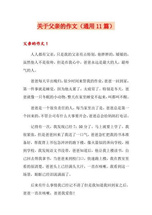 关于父亲的作文(通用11篇)