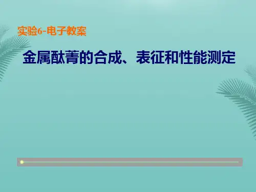 【全版】实验电子教案金属酞菁的合成表征和性能测定推荐PPT