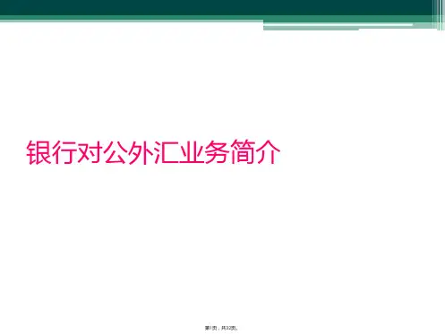 银行对公外汇业务简介