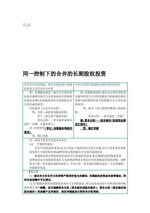 长期股权投资总结 (1)