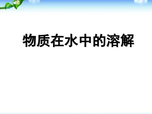 《物质在水中的溶解》PPT(完美版)