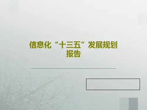 信息化“十三五”发展规划报告共26页PPT