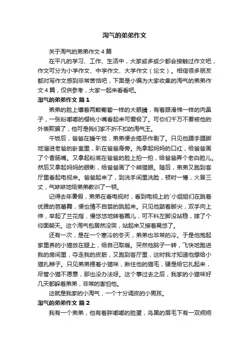 关于淘气的弟弟作文4篇