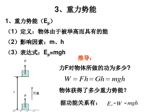 三、重力势能   动能 动能定理