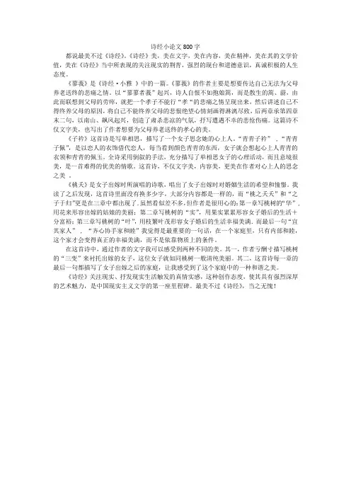 诗经小论文800字